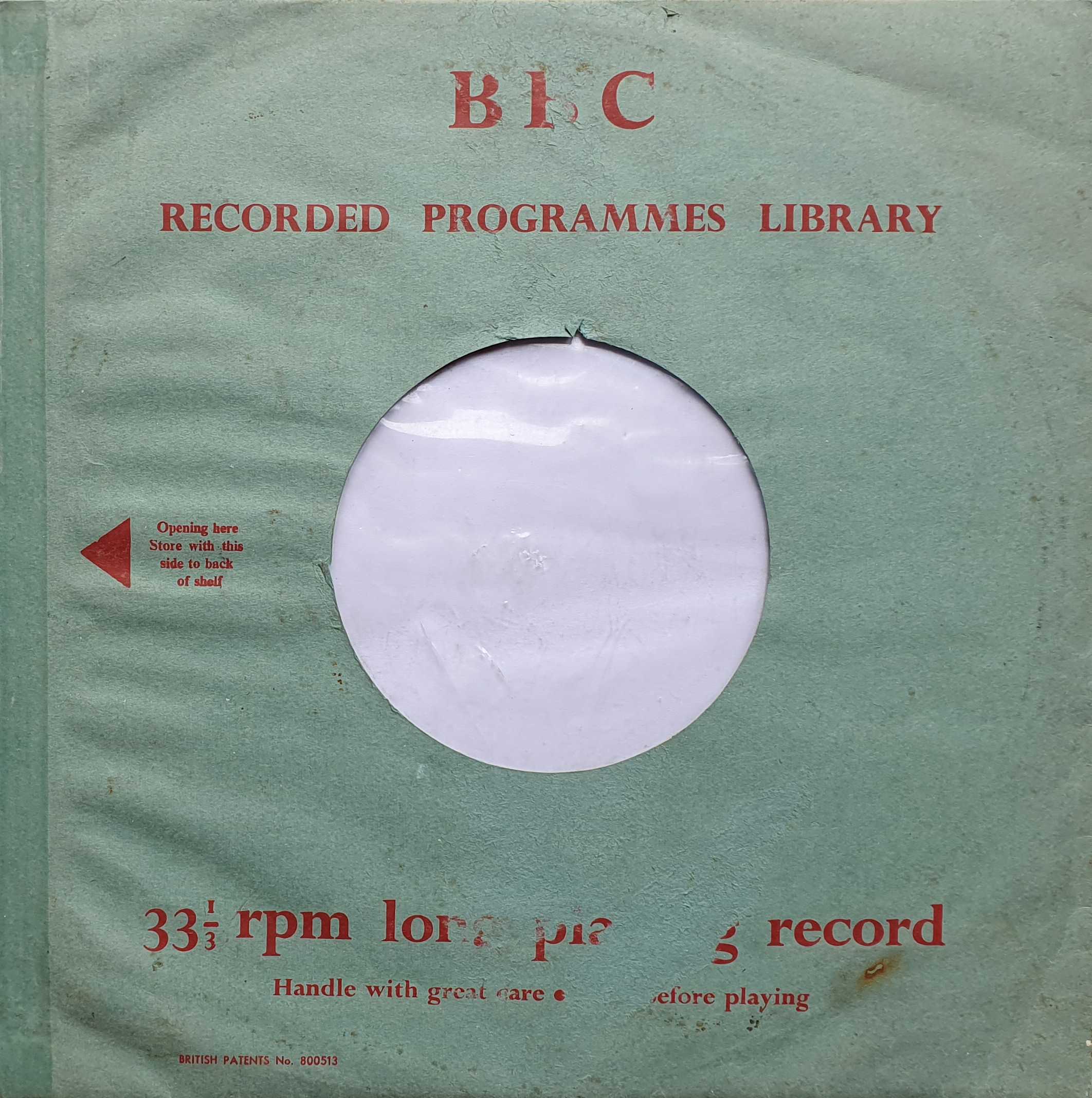 BBC Transcription Disc cardboard sleeves 78 1926-1950.